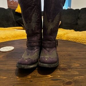 Old Gringo Dark Purple Studded Boots